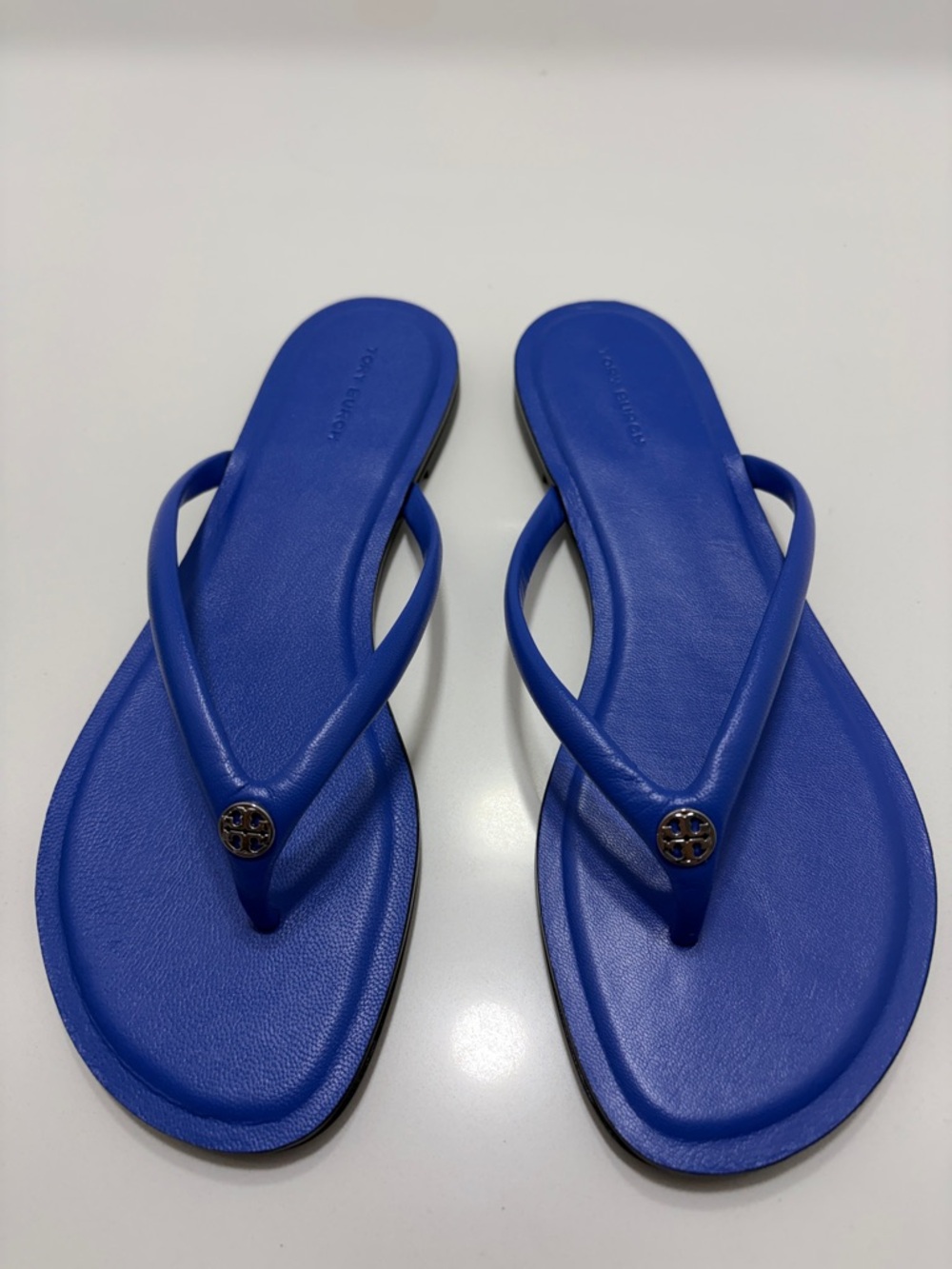 NWT Tory Burch Eccentric Blue Chelsea Leather  Flip Flops